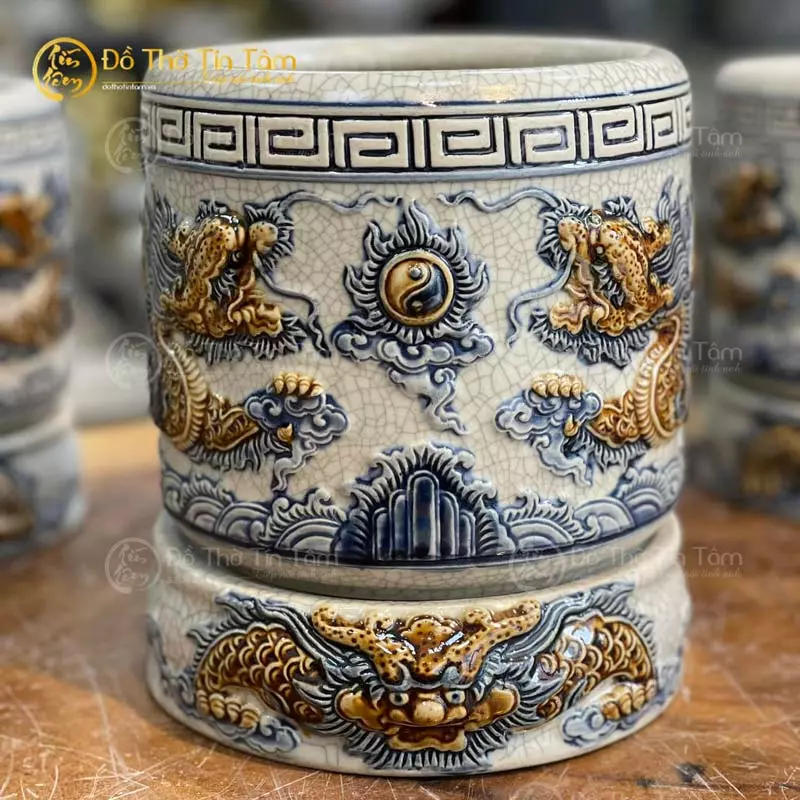 Bát Hương Bát Tràng Họa tiết Rồng