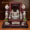 Bộ Đồ Thờ Thần Tài -Thổ Địa Bát Tràng Men Rạn Vẽ Vàng