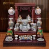 Bộ Đồ Thờ Thần Tài -Thổ Địa Men Rạn Họa Tiết Sen Rồng