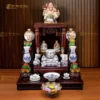 Đồ Thờ Thần Tài - Thổ Địa Men Lam Họa Tiết Sen Rồng Vẽ Vàng