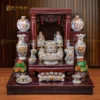 Đồ Thờ Thần Tài -Thổ Địa Men Rạn Vẽ Vàng Họa Tiết Rồng Sen