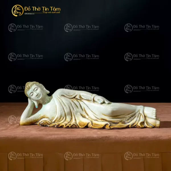 Tượng Phật Cát Tường Men Ngọc Lục Bảo Bát Tràng