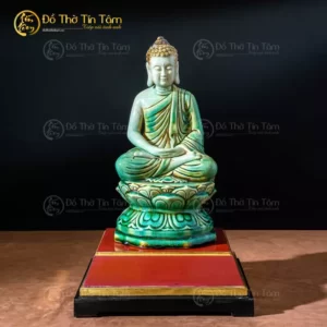 Tượng Phật Thích Ca Men Lục Bảo Bát Tràng