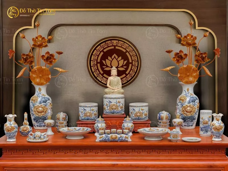 Bộ đồ thờ Bát Tràng ban thờ Phật