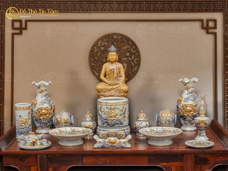 Bộ đồ thờ Bát Tràng ban thờ Phật