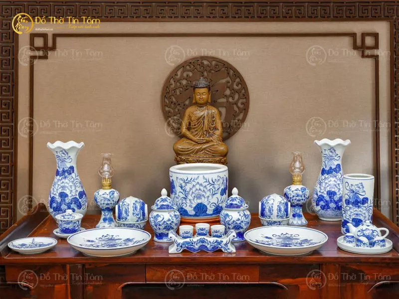 Bộ đồ thờ Bát Tràng ban thờ Phật