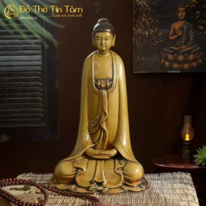 Tượng Phật An Nhiên men hoàng thổ Bát Tràng