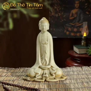 Tượng Phật An nhiên men bạch ngọc là sự kết hợp của chất thiền và giá trị nghệ thuật