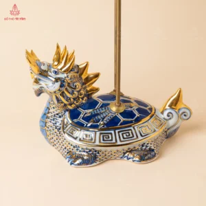 Đôi hạc thờ men lam vẽ vàng