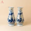 Lọ huệ men lam vẽ vàng họa tiết sen