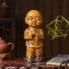 Tượng Chú Tiểu Đứng Men Nâu Cổ