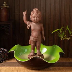 Tượng Phật Đản Sinh Men Nâu Cổ