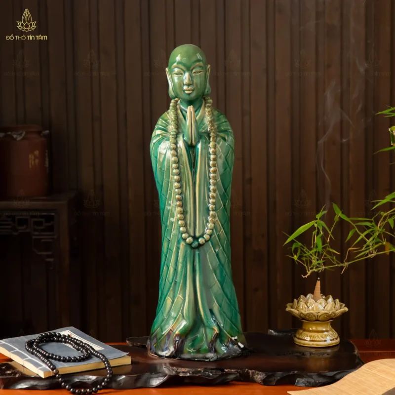 Tượng Phật Tịnh Nguyện Men Xanh Ngọc