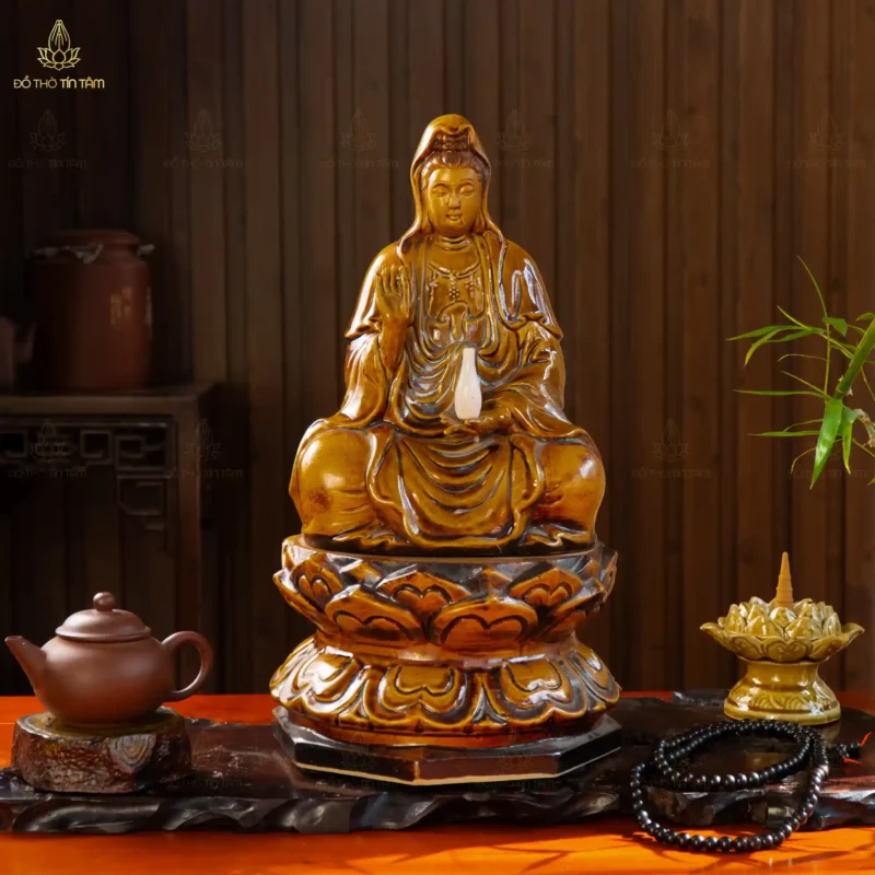 Tượng Quan Âm Bồ Tát Tọa Sen