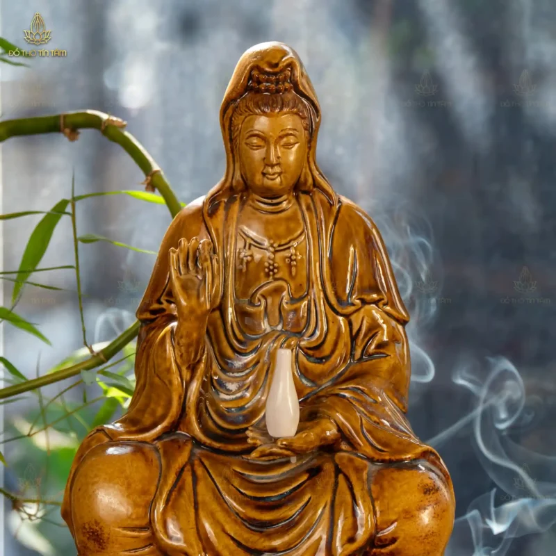 Tượng Quan Âm Bồ Tát Tọa Sen
