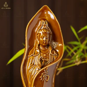 Tượng Quán Âm Pháp Hỷ men hoàng thổ