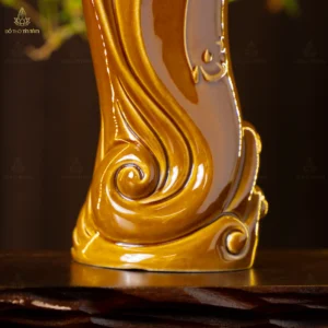 Tượng Quán Âm Pháp Hỷ men hoàng thổ