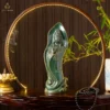 Tượng Quán Âm Pháp Hỷ men men xanh ngọc