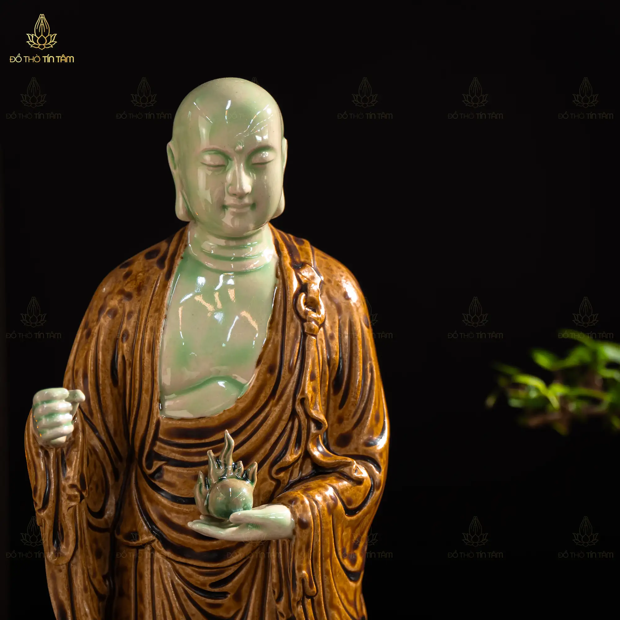 Tượng Bồ Tát Địa Tạng Men Mát Bát Tràng- 3 Tượng Bồ Tát Địa Tạng Men Mát Bát Tràng