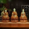 Bộ Sa Bà Tam Thánh Tọa Sen Men Hoàng Thổ Gấm
