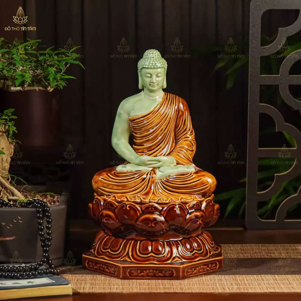 Bộ Tượng Gốm Sa Bà A Nan Ca Diếp Tọa Sen- 2 Bộ Tượng Gốm Sa Bà A Nan Ca Diếp Tọa Sen