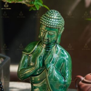 Tượng Phật An Nhiên Hoan Hỷ Men Xanh Lá