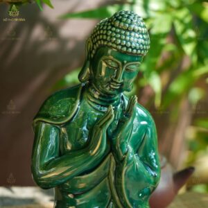 Tượng Phật An Nhiên Hoan Hỷ Men Xanh Lá
