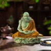 Tượng Đạt Ma Sư Tổ Tọa Thiền Men Hoàng Thổ Gấm